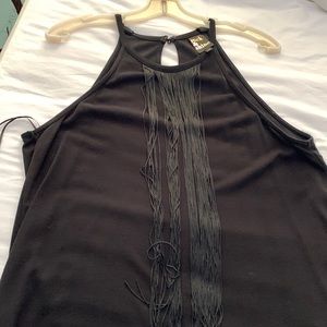 Rock n roll tee shirt with fringe